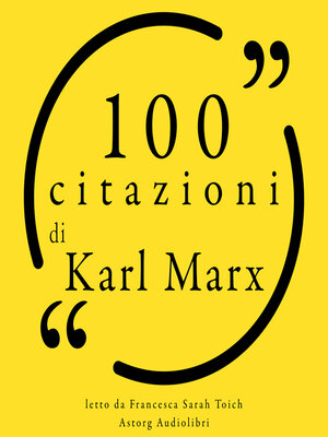 cover image of 100 citazioni di Karl Marx
